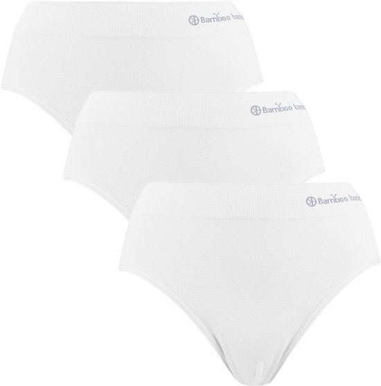 Bamboo Basics Naadloze Slip Belle - 3-pack - Witte Slip - Maat XL - Bamboe Ondergoed Dames Naadloos - Bamboe Slips