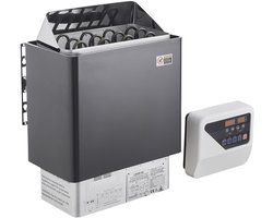 Saunakachel – 6 kW Elektrisch, 400 V 3N, Tot 110°C, 3-Uur Timer, Geschikt voor 5-9 m³, Binnen-/Buitengebruik