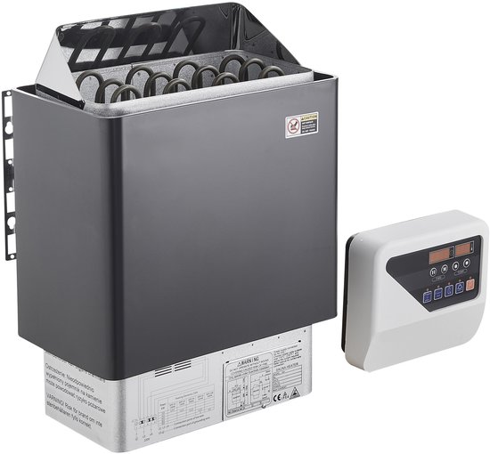 Saunakachel – 6 kW Elektrisch, 400 V 3N, Tot 110°C, 3-Uur Timer, Geschikt voor 5-9 m³, Binnen-/Buitengebruik