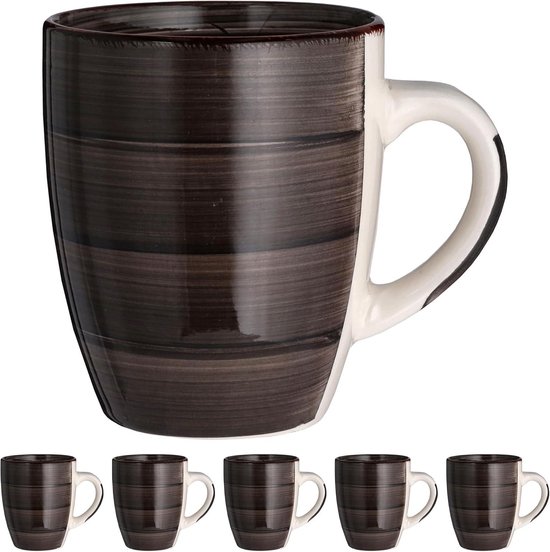 Bitz koffie / thee) mok (300ml) van zwart aardewerk met (donker) gekle – vtwonen