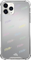 XOXO Colors - Mirror Case - Spiegel case geschikt voor Apple iPhone 11 Pro hoesje - Spiegelhoesje met opdruk - Tekst - Hardcase shockproof