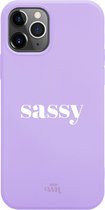 Sassy Purple - iPhone Short Quotes Case - Paars hoesje geschikt voor iPhone 12 Pro hoesje - Siliconen hoesje met opdruk (geprint) - Paars hoesje