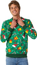 OppoSuits Holiday Greenish - Pull pour homme - Pull de Noël - Noël - Vert - Taille M