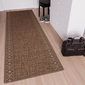 Tapiso Antislip Rubber Mat Bruin Modern Rubbermat Tapijt Maat- 80x400