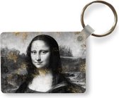 Sleutelhanger - Mona Lisa - Leonardo da Vinci - Zwart - Wit - Goud - Uitdeelcadeautjes - Plastic