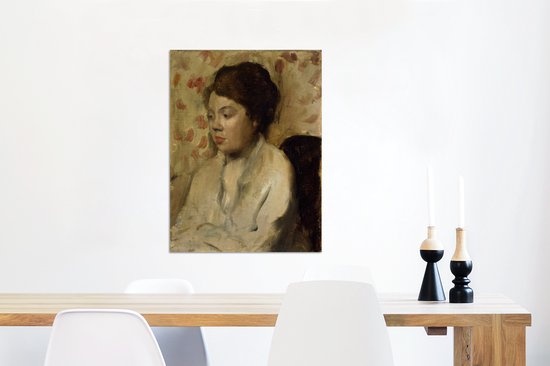 Wanddecoratie Metaal - Aluminium Schilderij Industrieel - Portret van een jonge vrouw - Schilderij van Edgar Degas - 60x80 cm - Dibond - Foto op aluminium - Industriële muurdecoratie - Voor de woonkamer/slaapkamer