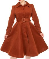 Caramel Coat in Swing Vintage Jaren 50 Stijl