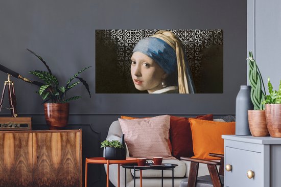 Stickers muraux - Fille à la Perle - carrelages - Motifs - 120x60 cm - Film Adhésif