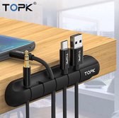 TOPK | 2 Stuks | Zwarte kabelhouder, kabelclip voor 5 kabels, kabelorganizer, bureau organizer