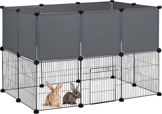 Oxide Vertrouwelijk Competitief Relaxdays konijnenren binnen - 20 delen - puppyren - ren knaagdieren -  omheining - groot | bol.com