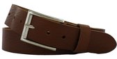 Leren Dames/Heren Riem | 4cm breed | Riemmaat: 95cm (totale lengte: 110cm) | 100% echt leer | Kleur: cognac | Nikkelvrije gesp