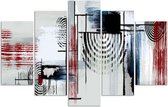 Trend24 - Canvas Schilderij - Shields - Vijfluik - Abstract - 200x100x2 cm - Grijs