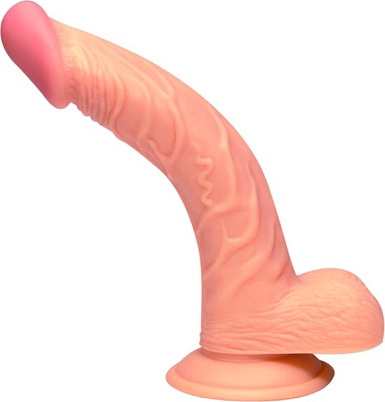 NMC – Dildo met Zuignap en Licht Gebogen Vorm voor een Vluggertje 19 cm – beigeig