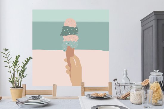 Stickers muraux - Été - Glace - Blauw - 120x120 cm - Feuille adhésive XXL