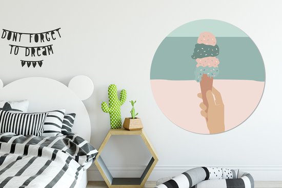 WallCircle - Tableau - Summer Ice Xxl - Multicolore - 120 X 120 Cm