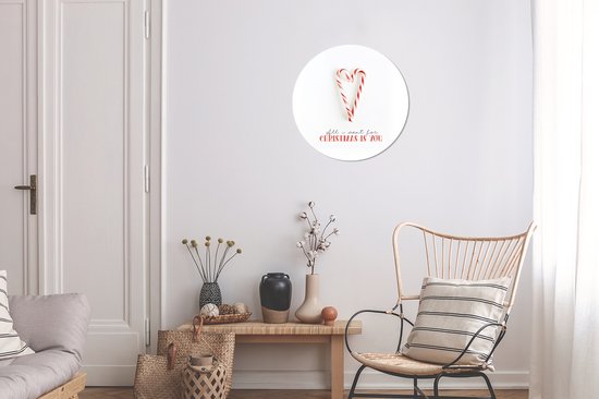 Wall Circle - Wall Circle Indoor - Noël - Snoep - Citation - ⌀ 30 cm - Décoration murale - Peintures Ronds