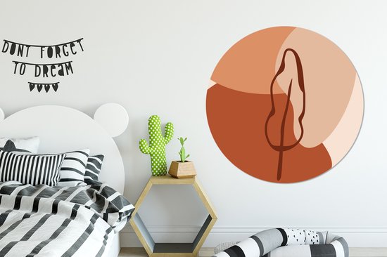 WallCircle - Peinture - Feuille D'été - Multicolore - 150 X 150 Cm