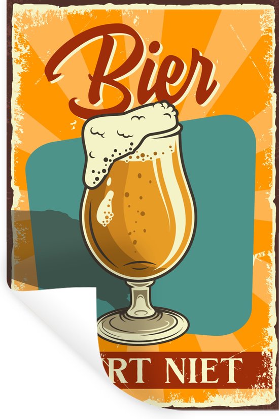 Muurstickers - Sticker Folie - Mancave - Bier - Bier zeurt niet - Kroeg - Café - 40x60 cm - Plakfolie - Muurstickers Kinderkamer - Zelfklevend Behang - Cadeau voor man - Zelfklevend behangpapier - Stickerfolie