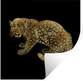 Muurstickers - Sticker Folie - Vintage - Jaguar - Zwart - 30x30 cm - Plakfolie - Muurstickers Kinderkamer - Zelfklevend Behang - Zelfklevend behangpapier - Stickerfolie