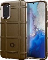 Samsung Galaxy S20 hoesje - Rugged shield TPU case - Bruin - GSM Hoesje - Telefoonhoesje Geschikt Voor: Samsung Galaxy S20