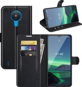 Nokia 1.4 Hoesje - MobyDefend Kunstleren Wallet Book Case - Zwart - GSM Hoesje - Telefoonhoesje Geschikt Voor Nokia 1.4