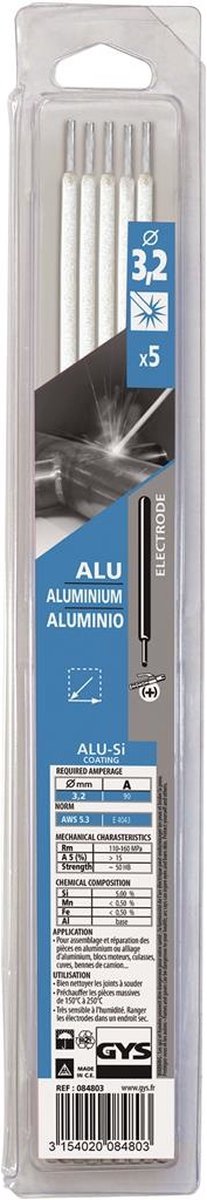 Electrodes pour aluminium 2,5 mm 10 pièces