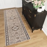 Tapiso Colorado Tapijt Loper Lichtbeige Traditioneel Woonkamer Slaapkamer Hal Maat - 80x100