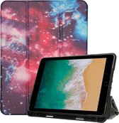 iMoshion Tablet Hoes Geschikt voor iPad 2017 (5e generatie) / iPad 6e generatie (2018) / iPad Air / iPad Air 2 - iMoshion Design Trifold Bookcase - Meerkleurig / Paars /Space