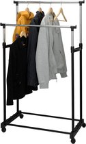 Solutions de rangement Porte-vêtements mobile double étiquette privée avec roues - 86x42x170cm