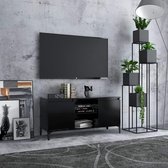Tv-meubel met metalen poten 103,5x35x50 cm zwart