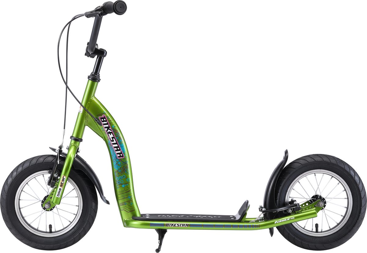 Bikestar autoped, 12 inch, Sport step, groen