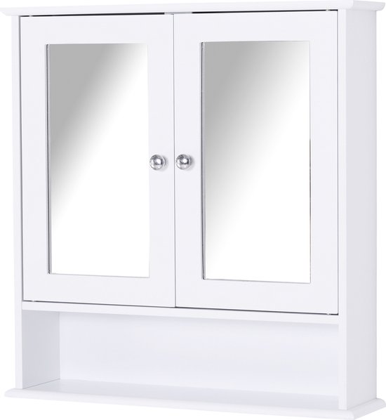 kleankin Armoire miroir armoire murale armoire de maquillage avec 3