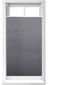 store plissé relaxdays - store plissé gris - sans perçage - pliable - frais. tailles 90x210cm
