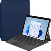 Case2go - Hoes voor de Microsoft Surface Pro 8 - Tri-Fold Book Case - Donker Blauw