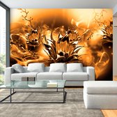 Zelfklevend fotobehang - Olie bloemen Oranje, 8 maten, premium print