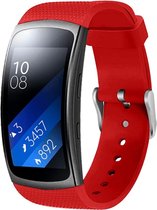Siliconen Smartwatch bandje - Geschikt voor Samsung Gear Fit 2 / Gear Fit 2 Pro siliconen bandje - knalrood - Strap-it Horlogeband / Polsband / Armband