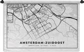 Wandkleed - Wanddoek - Kaart - Nederland - Amsterdam-Zuidoost - 60x40 cm - Wandtapijt