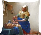Sierkussens - Kussentjes Woonkamer - 45x45 cm - Het melkmeisje - Schilderij van Johannes Vermeer