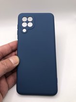 Hoogwaardige Siliconen back cover case -Geschikt voor Samsung Galaxy A22 4G - TPU hoesje Blauw (Navy) (2mm dik) Extra Stevig hoesje