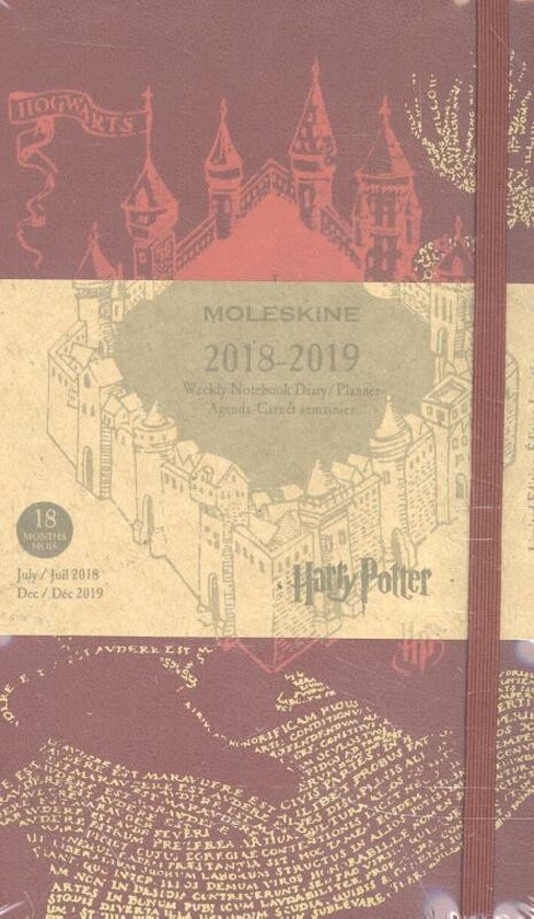 Moleskine agenda 2018-2019 - 18 maanden - LE Harry Potter rood - Large - Hard cover