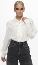 Jacqueline de Yong Blouse Jdymarni L/s Bow Top Wvn 15241980 Cloud Dancer Dames Maat - W42