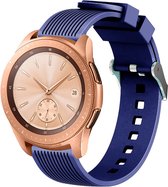 Shop4 - Bandje voor Samsung Galaxy Watch4 Classic 42/ 46mm - Siliconen Rechte Streep Blauw