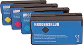 ABC huismerk Set 4x inkt cartridge geschikt voor HP 963XL OfficeJet Pro 9010 9012 9013 9014 9015 9016 9018 9019 9020 9022 9023 9025 9026 9028