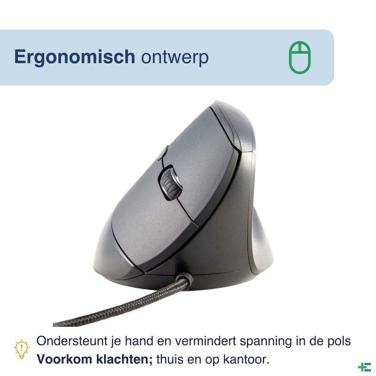 Souris ergonomique sans fil ErgoSupply SR150 - Souris d'ordinateur