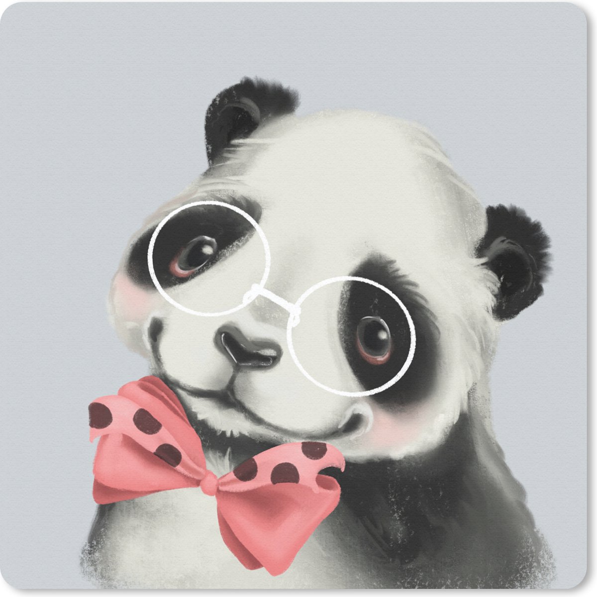 Muismat 30x30 cm - Mousepad Panda - Kinderen - Strik - Muismatten