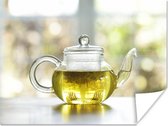 Affiche Herbes dans une théière en verre - 120x90 cm