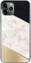 Coque iPhone 11 Pro - Imprimé marbré - Goud - Rose - Coque en Siliconen téléphone -