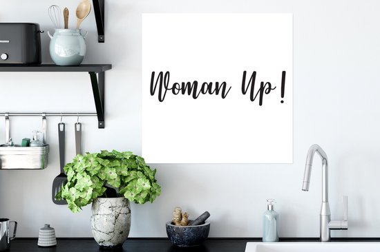 Citation de la fête des mères Woman up! affiche sur fond blanc 50x50 cm
