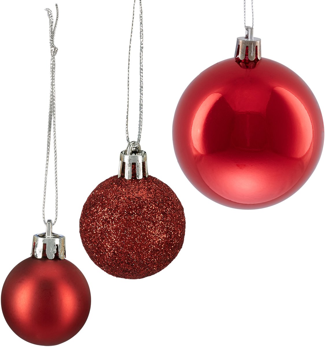 Kerstballen - set van 100 - plastic - rood – foto 8