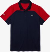 Lacoste Shoulder Path Polo Heren - sportpolo's - zwart/rood - maat XL